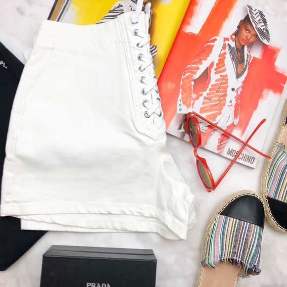 GAP Pants - Gap White Denim Lace Front Detail Shorts